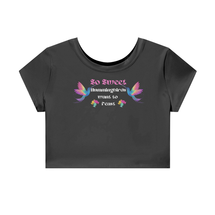BLACK - So Sweet Streetwear Women's Tight-Fit Cropped Tee - womens crop top at TFC&H Co.