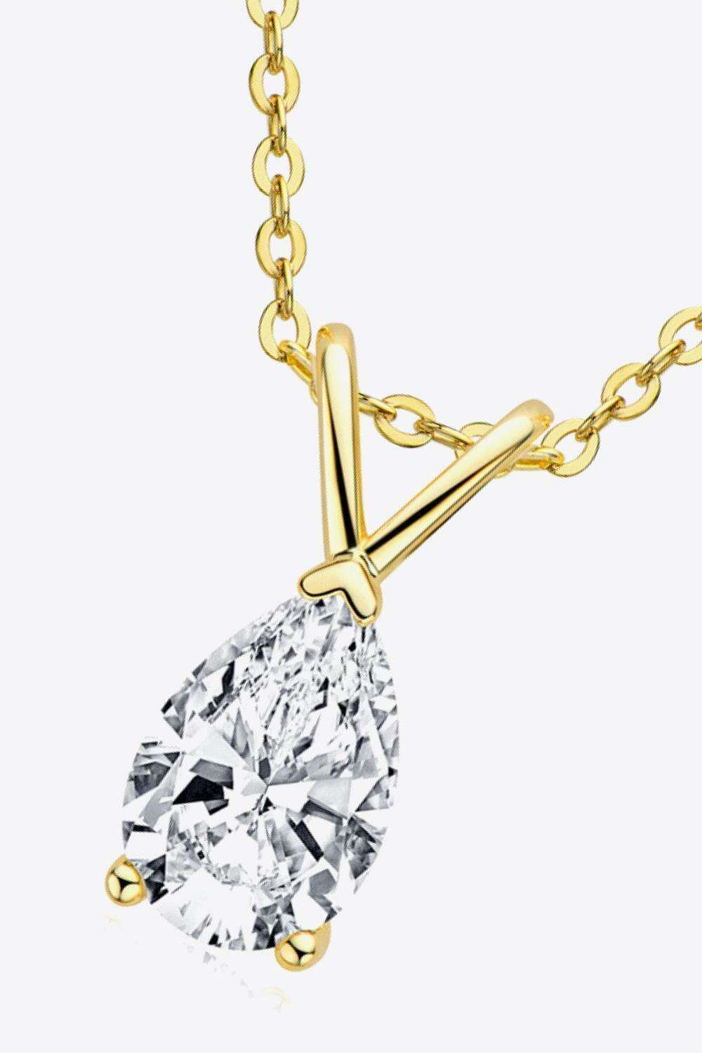 1.5 Carat Moissanite Pendant 925 Sterling Silver Necklace - gold or silver - necklace at TFC&H Co.