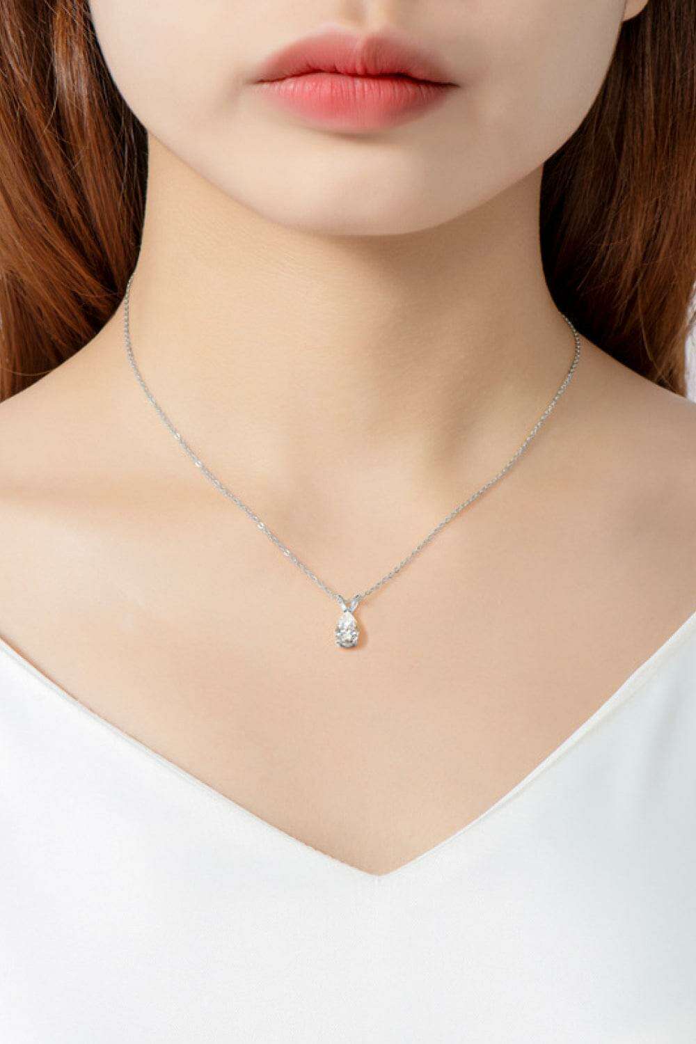 - 1.5 Carat Moissanite Pendant 925 Sterling Silver Necklace - gold or silver - necklace at TFC&H Co.
