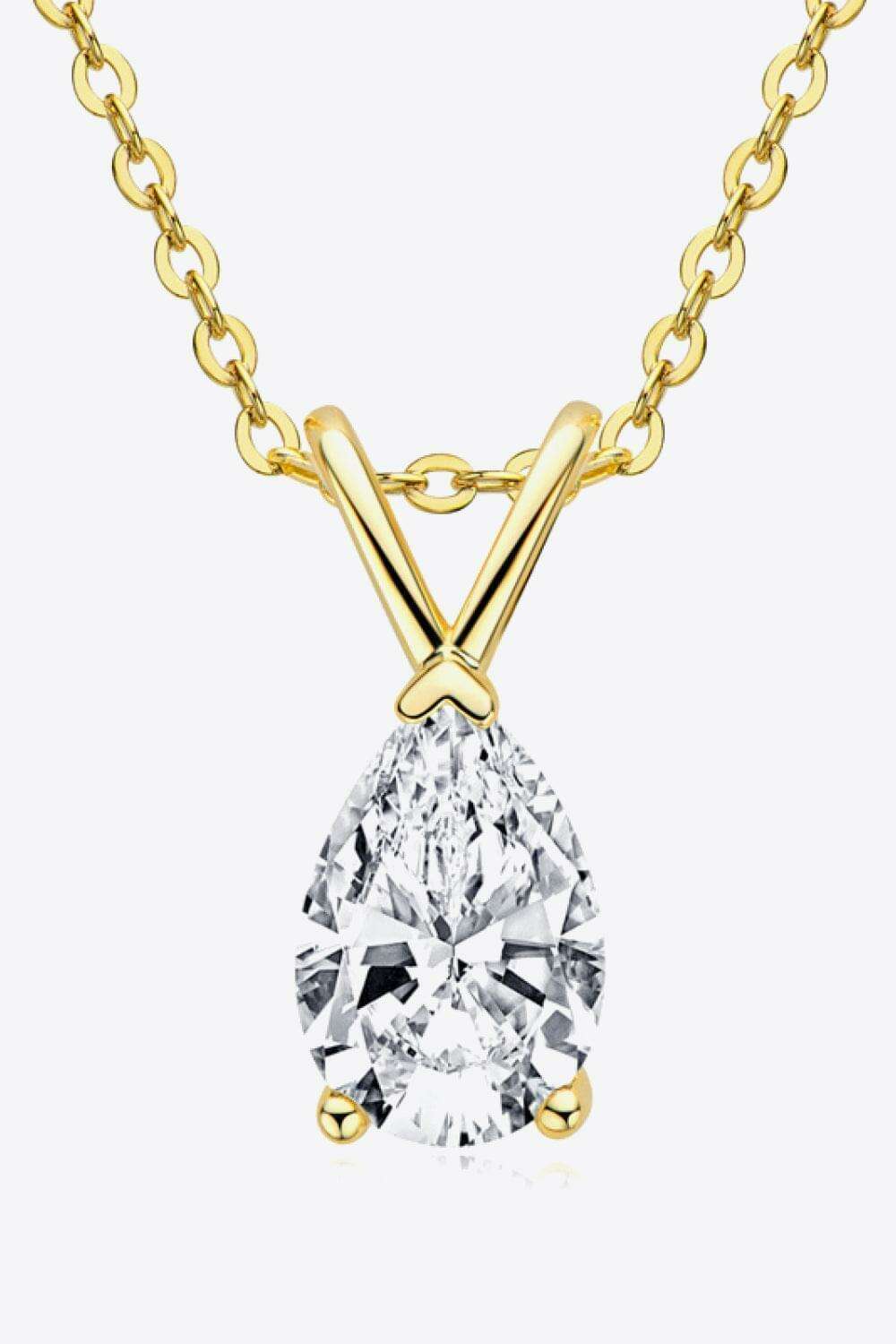 GOLD ONE SIZE 1.5 Carat Moissanite Pendant 925 Sterling Silver Necklace - gold or silver - necklace at TFC&H Co.