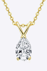 GOLD ONE SIZE - 1.5 Carat Moissanite Pendant 925 Sterling Silver Necklace - gold or silver - necklace at TFC&H Co.