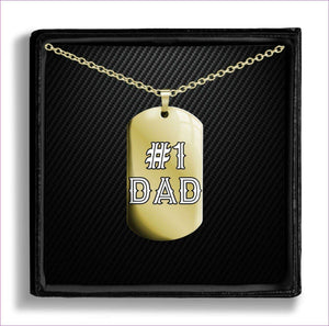 Gold With Cable Chain 18" to 22" - #1 Dad Dog Tag Father's Day Gift- Ships from The US - dog tags at TFC&H Co.