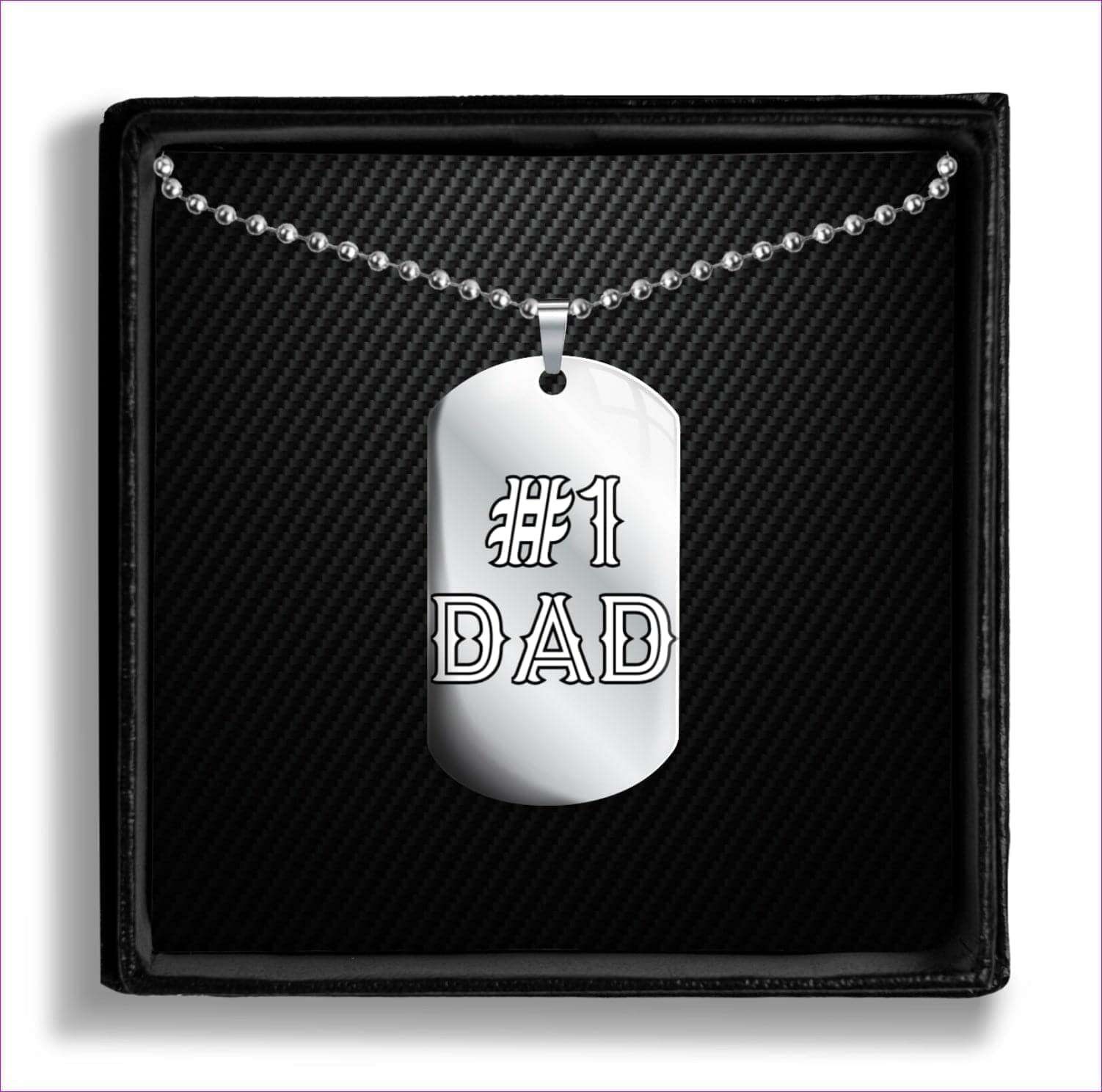 Steel With 24" Ball Chain - #1 Dad Dog Tag Father's Day Gift- Ships from The US - dog tags at TFC&H Co.