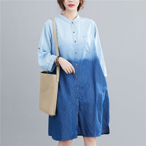 - Gradient Women's Denim Shirt Dress - womens dress at TFC&H Co.