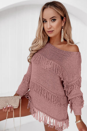 Boho Tasseled Knitted Sweater - women's sweater at TFC&H Co.