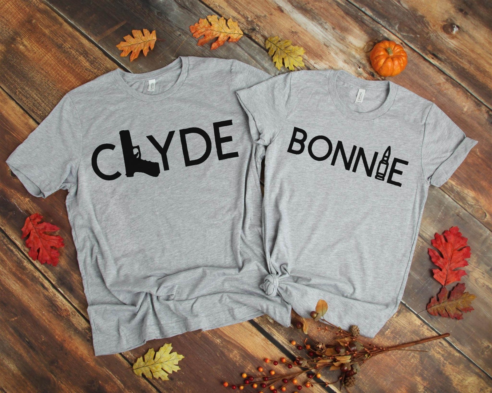 Bonnie and Clyde Couples T-shirts for Men and Women