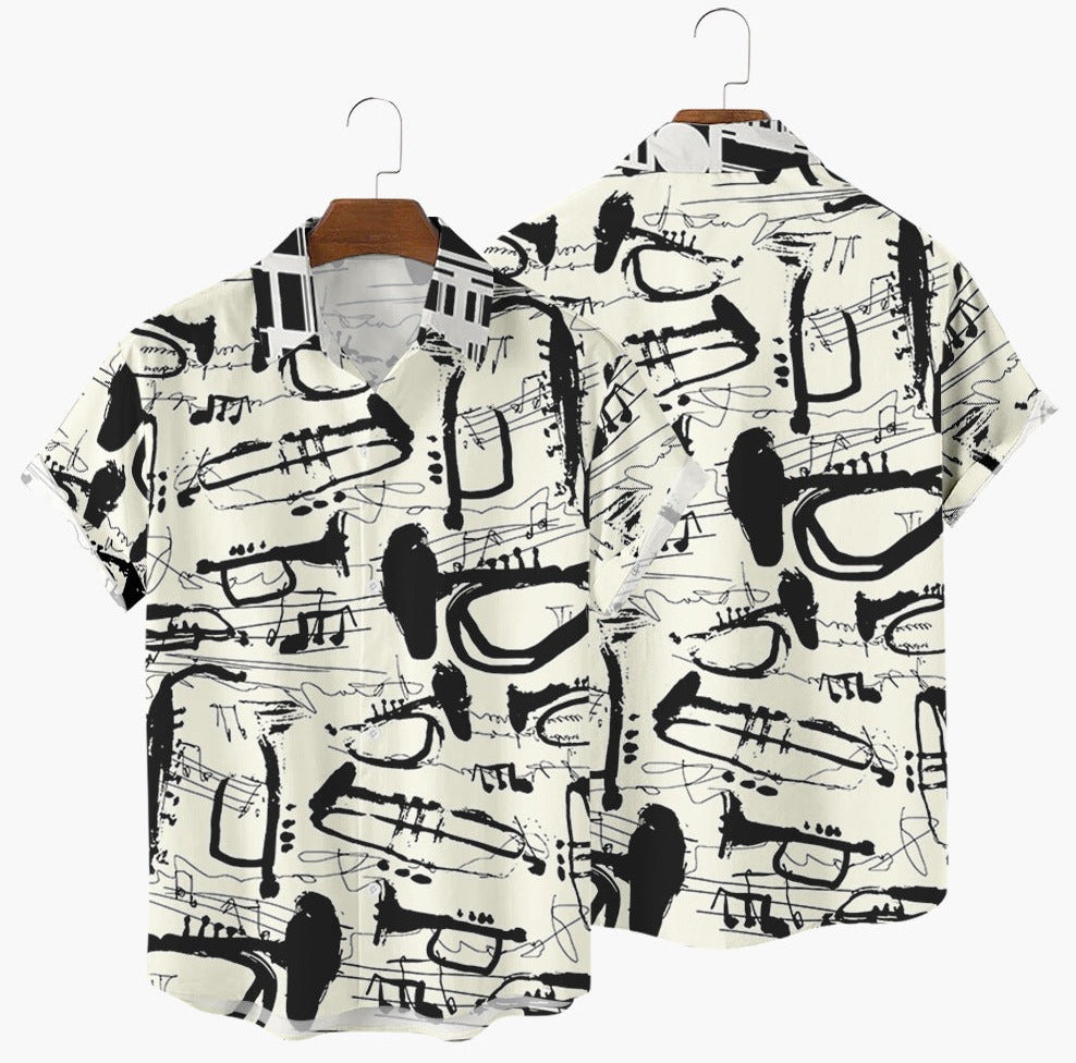 4 Style - Summer Short Sleeve Men's Button Up Shirt - mens button up shirt at TFC&H Co.