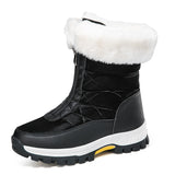 Black Lightweight Zipper Women's Snow Boots - women's boot at TFC&H Co.