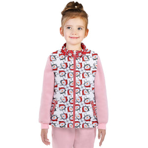 Red Zipper Snow Man's Delight Zip Puffer Matching Christmas Kid's Vest - 2 options - kid's vest at TFC&H Co.