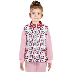 White Zipper Snow Man's Delight Zip Puffer Matching Christmas Kid's Vest - 2 options - kid's vest at TFC&H Co.