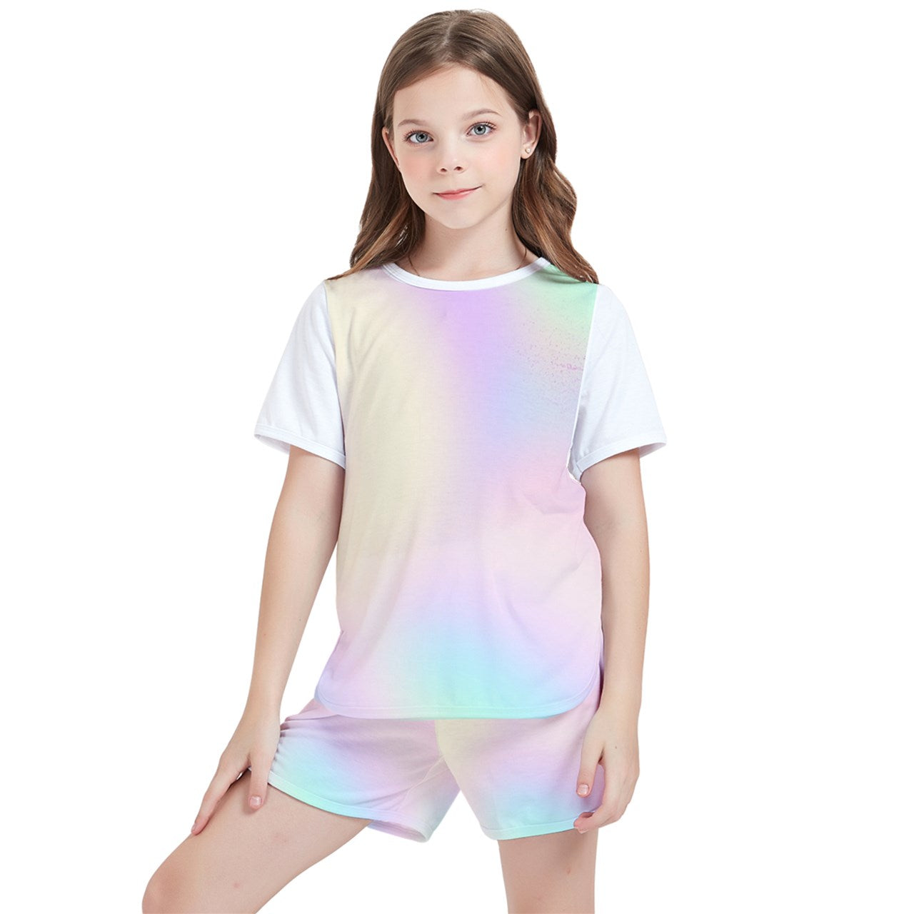 Cotton Candy Prism Kids' T-Shirt And Sports Shorts Set