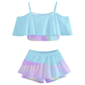 - Cotton Candy Prism Kids' Off Shoulder Skirt Bikini - girls swimsuit at TFC&H Co.