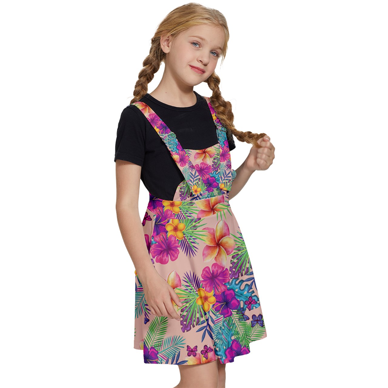 - Tropical Peach Floral Mommy & Me Girls' Apron Dress - girls dress at TFC&H Co.