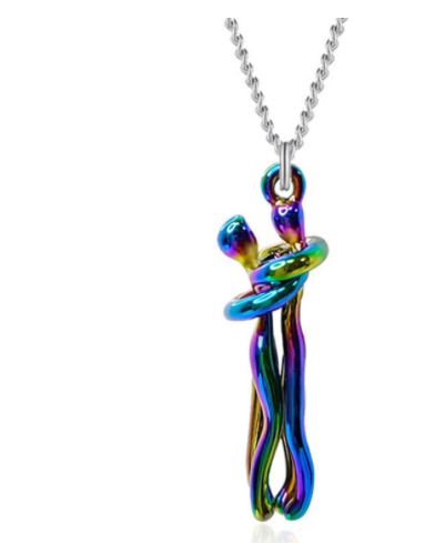 Color Love Hug Couple Men's and Women's Necklace - necklace at TFC&H Co.