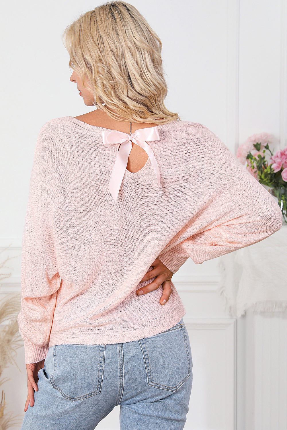 - Ribbon Bow Knot Dolman Sleeve Sweater - 2 colors - womens sweater at TFC&H Co.