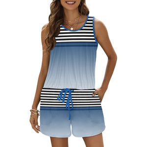 White2 - Ombre Striped Vest Romper - womens romper at TFC&H Co.