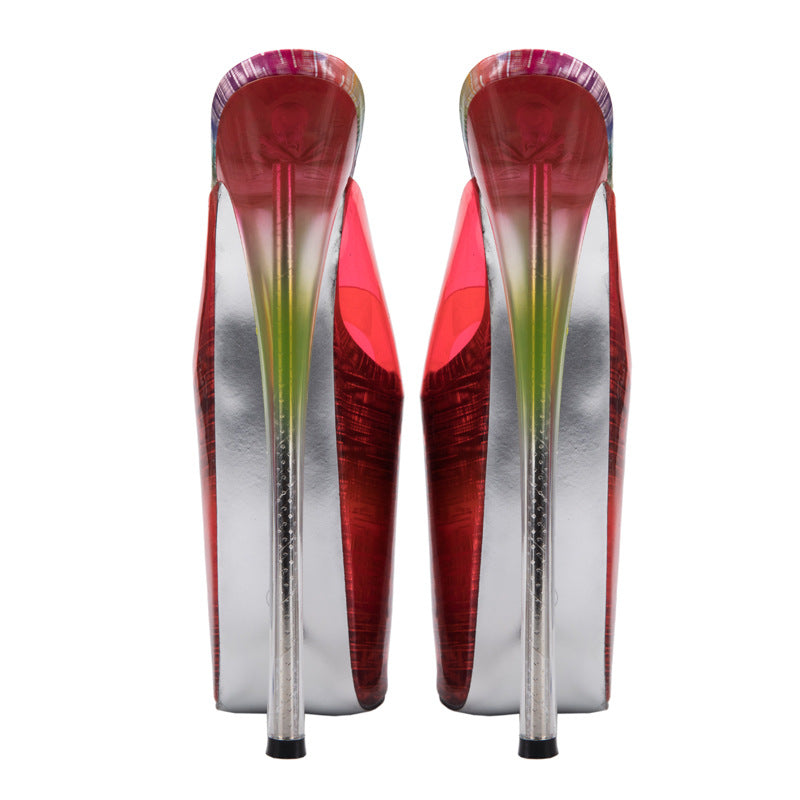 Super High Stiletto Transparent Glass Plastic Slippers - women's shoe at TFC&H Co.