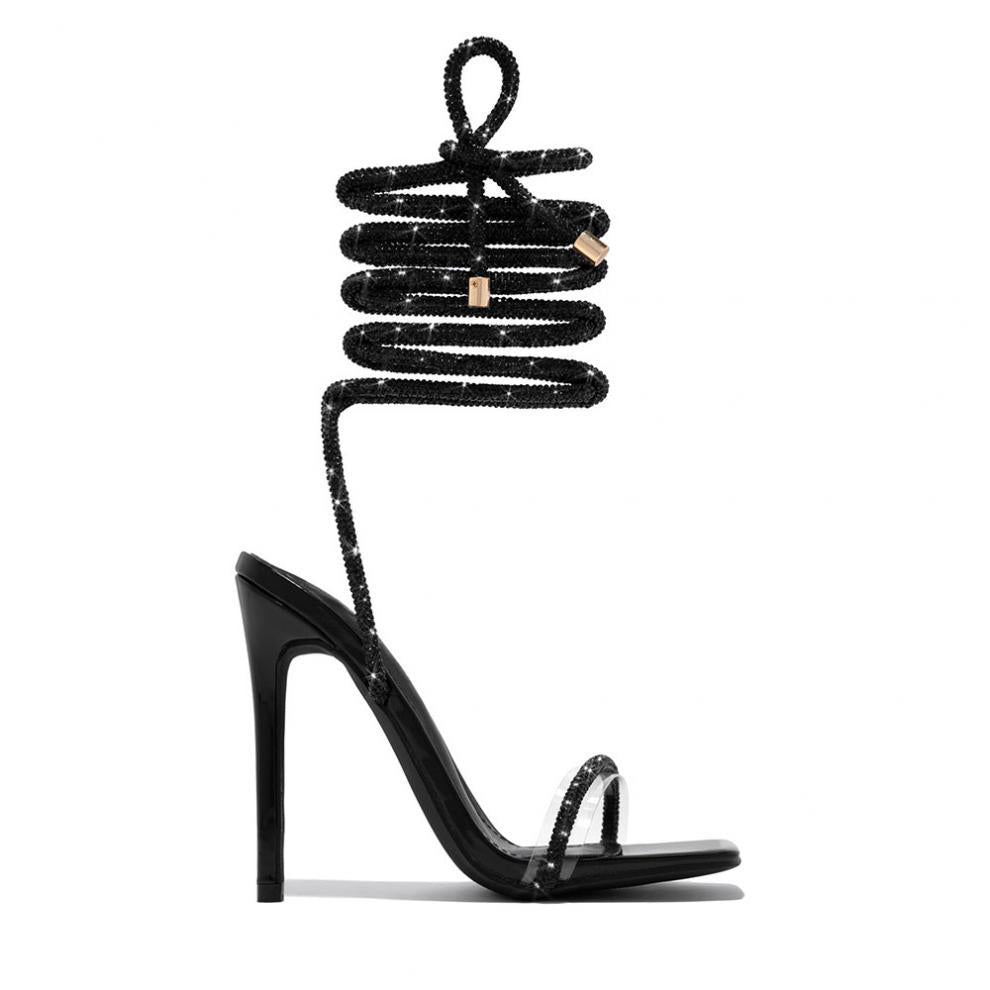 BLACK - Women's Fashion Roman Stiletto Sandals - womens shoe at TFC&H Co.