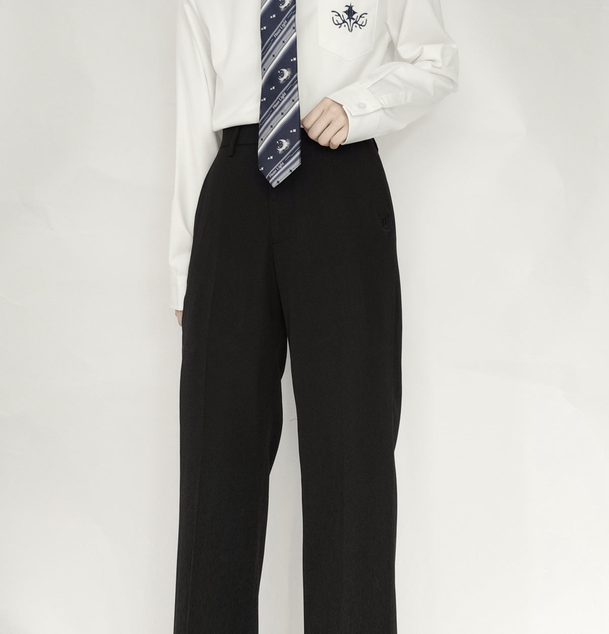 - Black Straight Leg College Men's Slacks - mens suit pants at TFC&H Co.