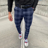 Blue 3XL - Plaid Striped Men's Slacks - mens suit pants at TFC&H Co.
