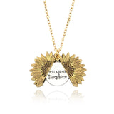Gold 1PCS - You Are My Sunshine Sunflower Necklace - necklace at TFC&H Co.