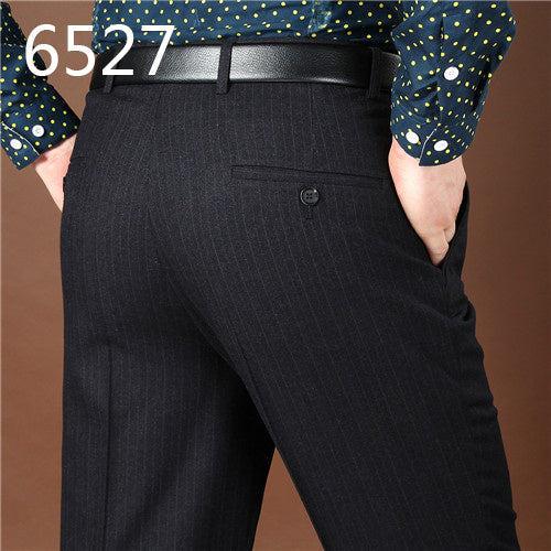 6527Vertical bar - Men's No-iron suit pants - mens suit pants at TFC&H Co.
