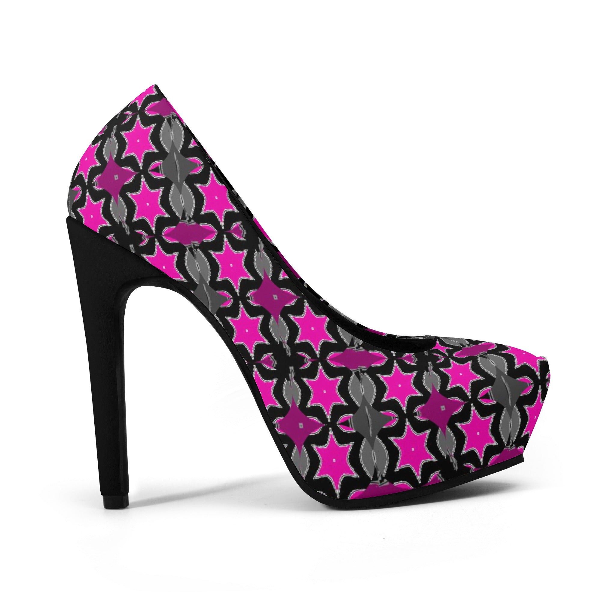 - Pink Star Women Platform Pumps 5 Inch High Heels - womens heels at TFC&H Co.