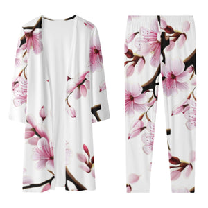 - Cherry Blossom Womens Long Sleeve Cardigan and Leggings 2pcs - 4 colors - womens pants set at TFC&H Co.