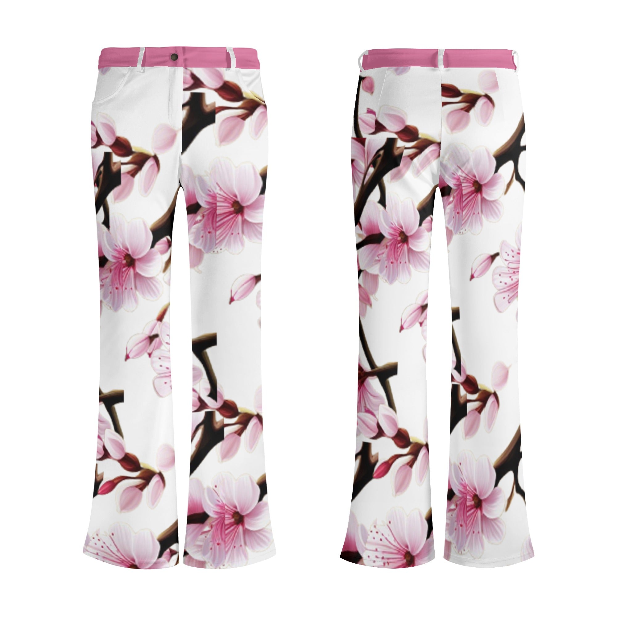 - Cherry Blossom Womens Print Elegant Flare Pants - 3 colors - womens pants at TFC&H Co.