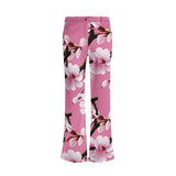 2 - Pink - Cherry Blossom Womens Print Elegant Flare Pants - 3 colors - womens pants at TFC&H Co.