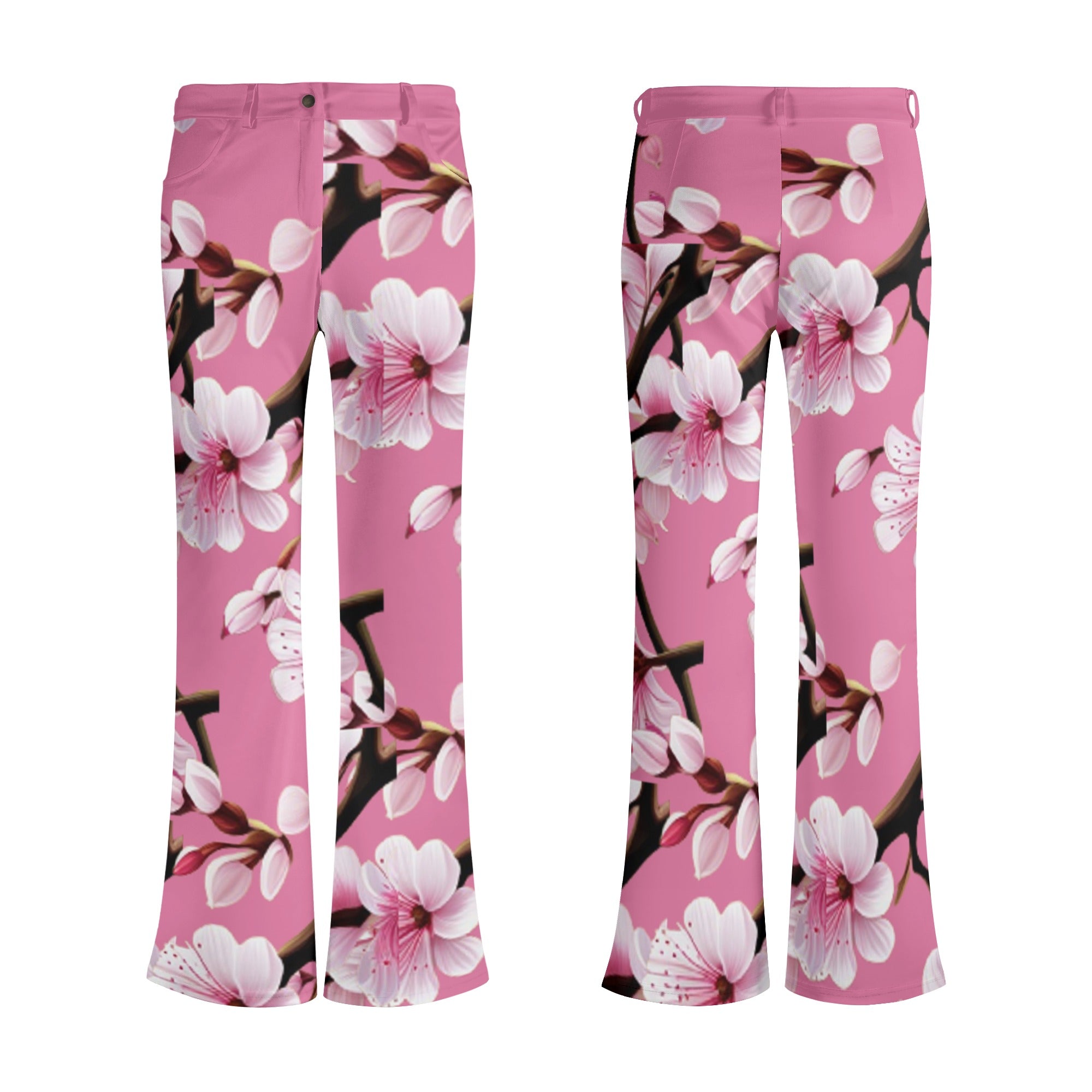 - Cherry Blossom Womens Print Elegant Flare Pants - 3 colors - womens pants at TFC&H Co.
