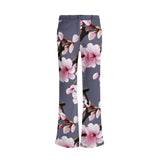 1 - Blue Gray - Cherry Blossom Womens Print Elegant Flare Pants - 3 colors - womens pants at TFC&H Co.