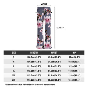 - Cherry Blossom Womens Print Elegant Flare Pants - 3 colors - womens pants at TFC&H Co.