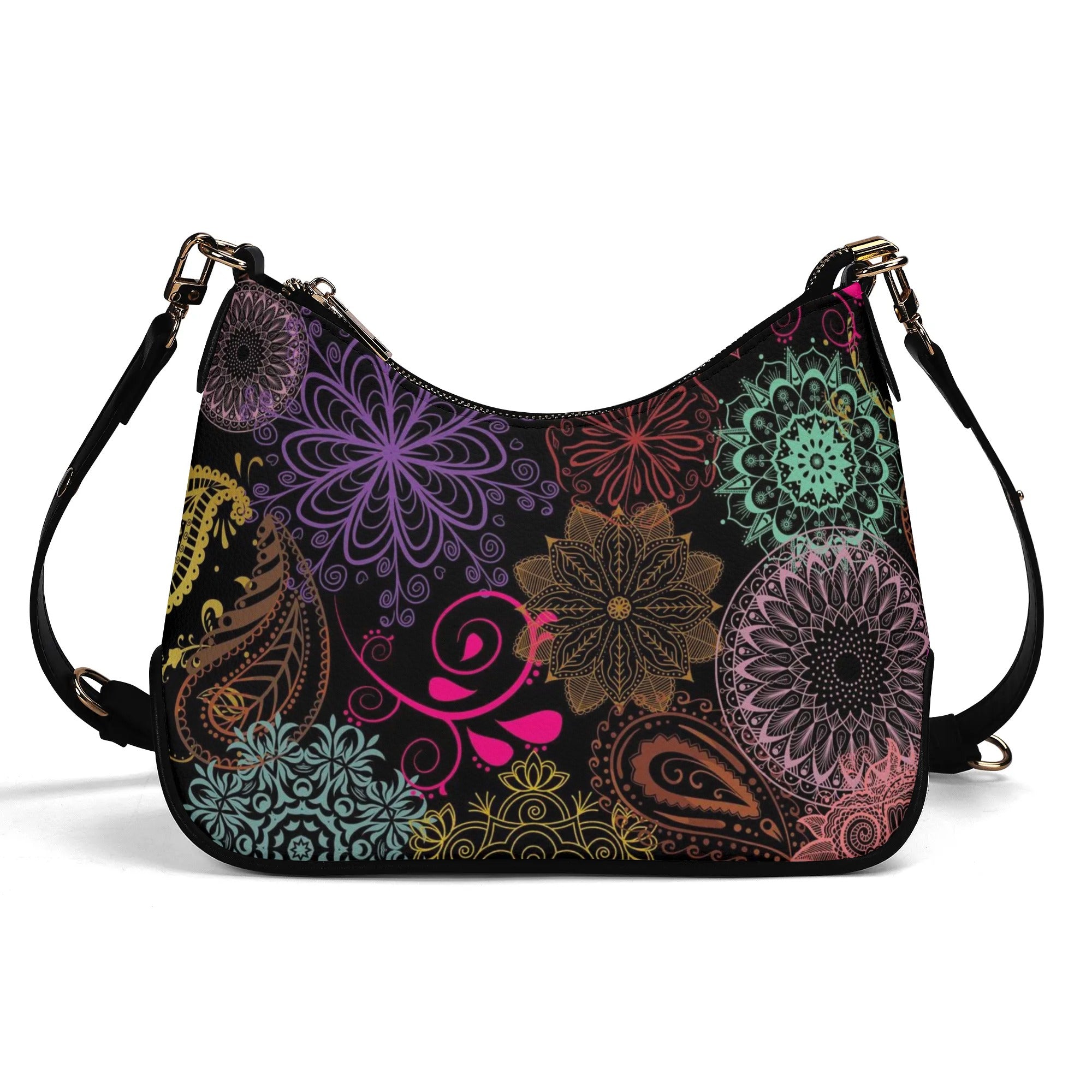 Paisley Mist Lady PU Cross-body Bag With Chain Decoration