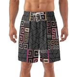 White - Squared Mens Lightweight Hawaiian Beach Shorts - mens beach shorts at TFC&H Co.
