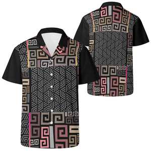 6XL - Squared Mens Casual Hawaiian Shirt - mens Hawaiian shirt at TFC&H Co.