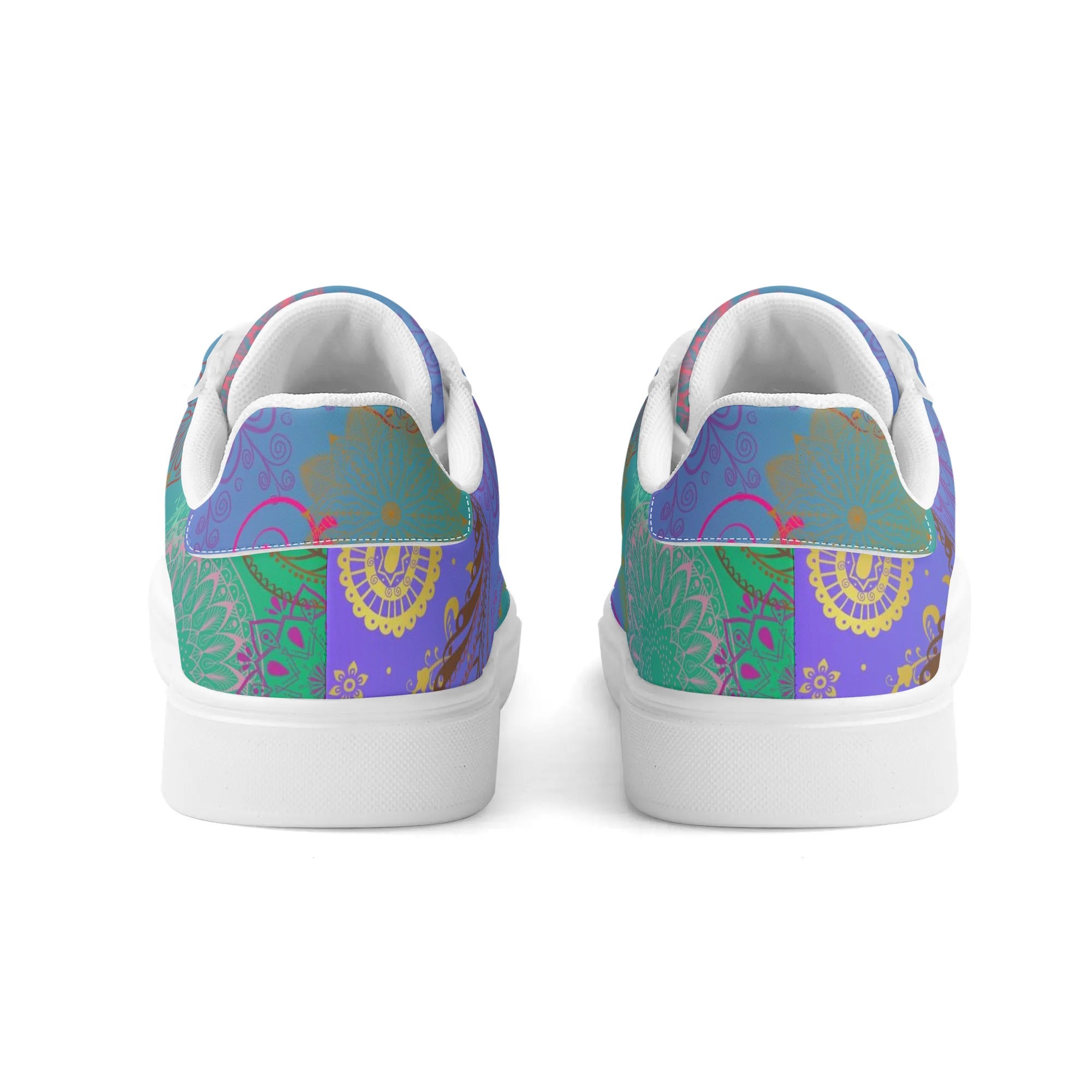 - Paisley Mist Adult Lightweight Low Top Leather Skateboard Shoes - womens sneakers at TFC&H Co.