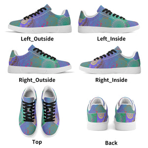 - Paisley Mist Adult Lightweight Low Top Leather Skateboard Shoes - womens sneakers at TFC&H Co.