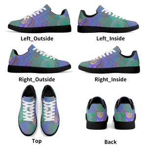 - Paisley Mist Adult Lightweight Low Top Leather Skateboard Shoes - womens sneakers at TFC&H Co.