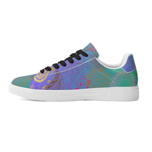 - Paisley Mist Adult Lightweight Low Top Leather Skateboard Shoes - womens sneakers at TFC&H Co.