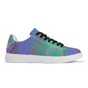 - Paisley Mist Adult Lightweight Low Top Leather Skateboard Shoes - womens sneakers at TFC&H Co.