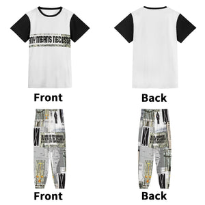 - By Any Means Necessary - B.A.M.N Mens Short Sleeve Sports Outfit Set - mens pants set at TFC&H Co.