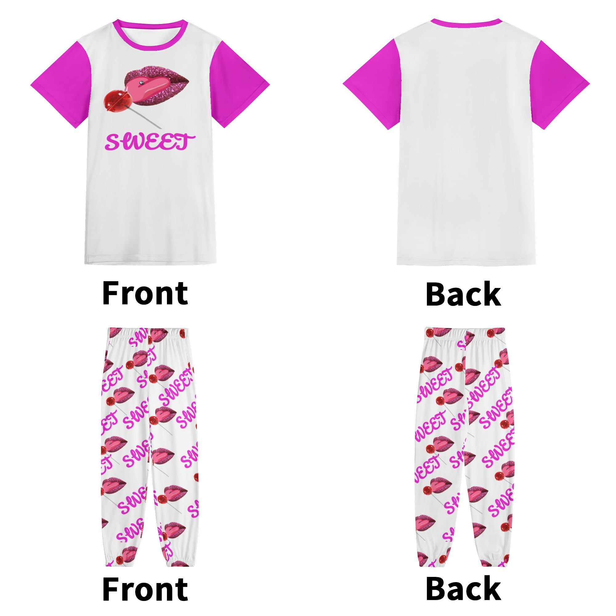 - Sweet Clothing Womens Short Sleeve Sports Outfit Set - womens pant set at TFC&H Co.