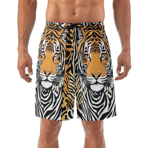 Black Doubly - Animal Face Mens Lightweight Hawaiian Beach Shorts - mens shorts at TFC&H Co.