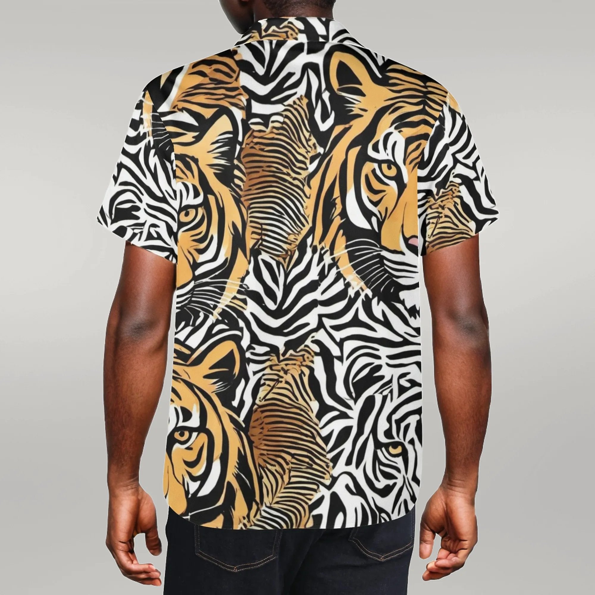 - Animal Face Mens Casual Hawaiian Shirt - mens hawaiian shirt at TFC&H Co.