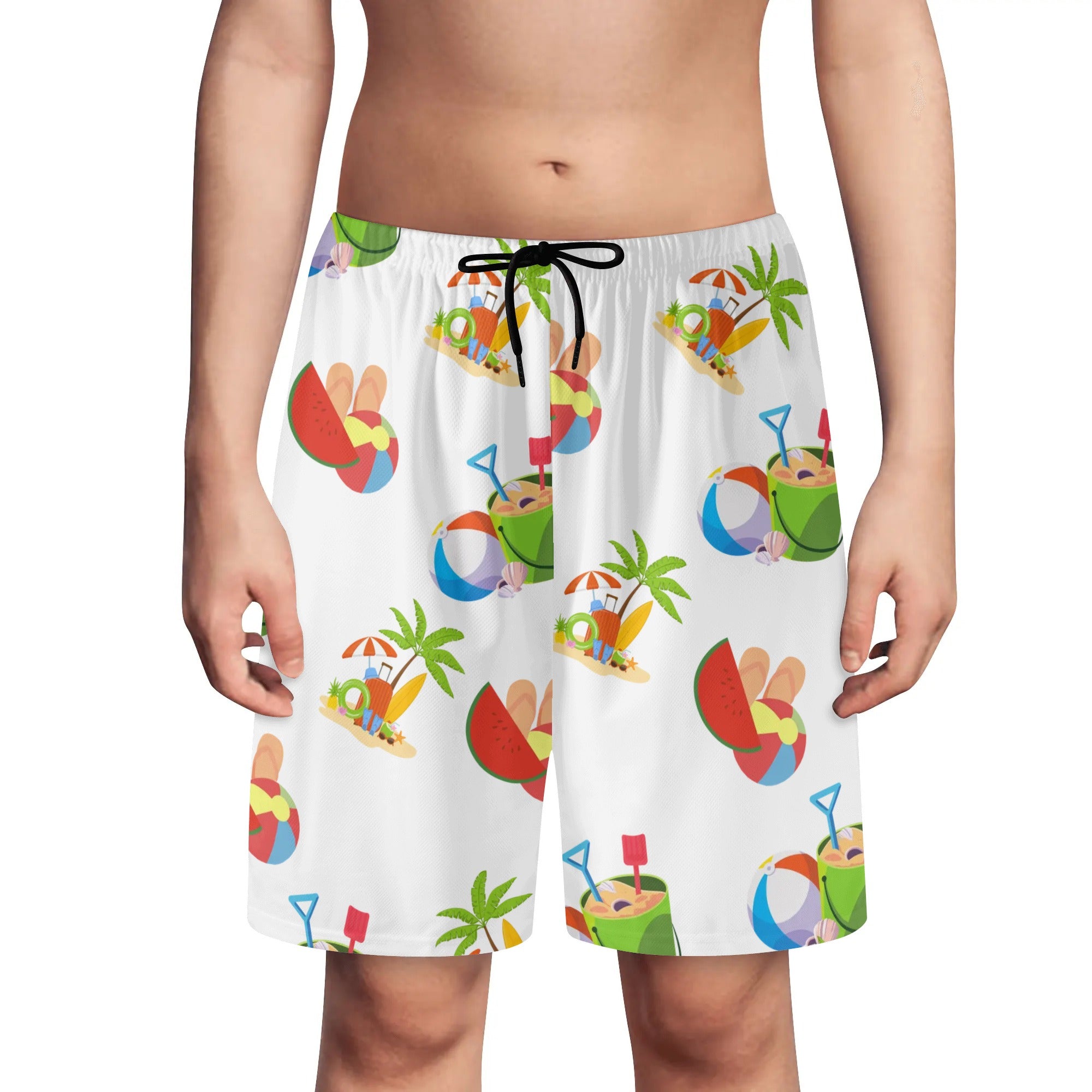 Black String White - Beach Goods Boys- Lightweight Beach Shorts - boys beach shorts at TFC&H Co.