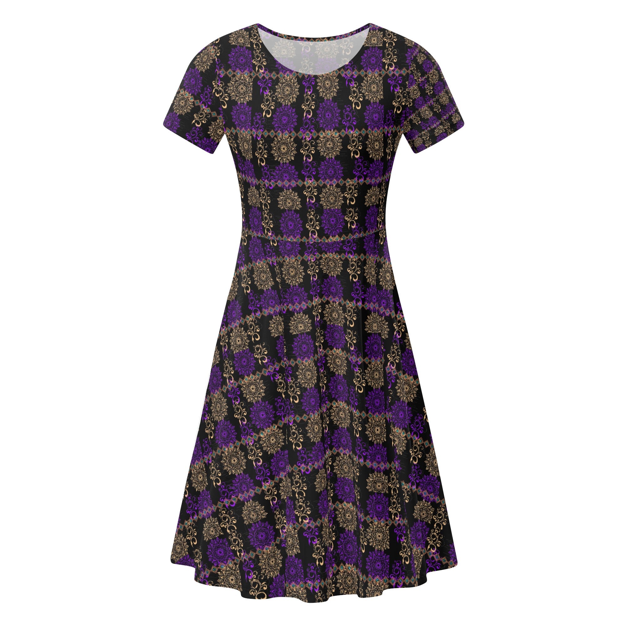 - Royal Hues Womens Short Sleeve Ruffle Dress - womens dress at TFC&H Co.