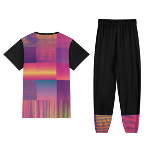 - Gradient Style Womens Short Sleeve Sports Outfit Set - womens pant set at TFC&H Co.