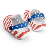 Stripes - Patriotic Kids Classic Clogs -2 styles - kids clogs at TFC&H Co.