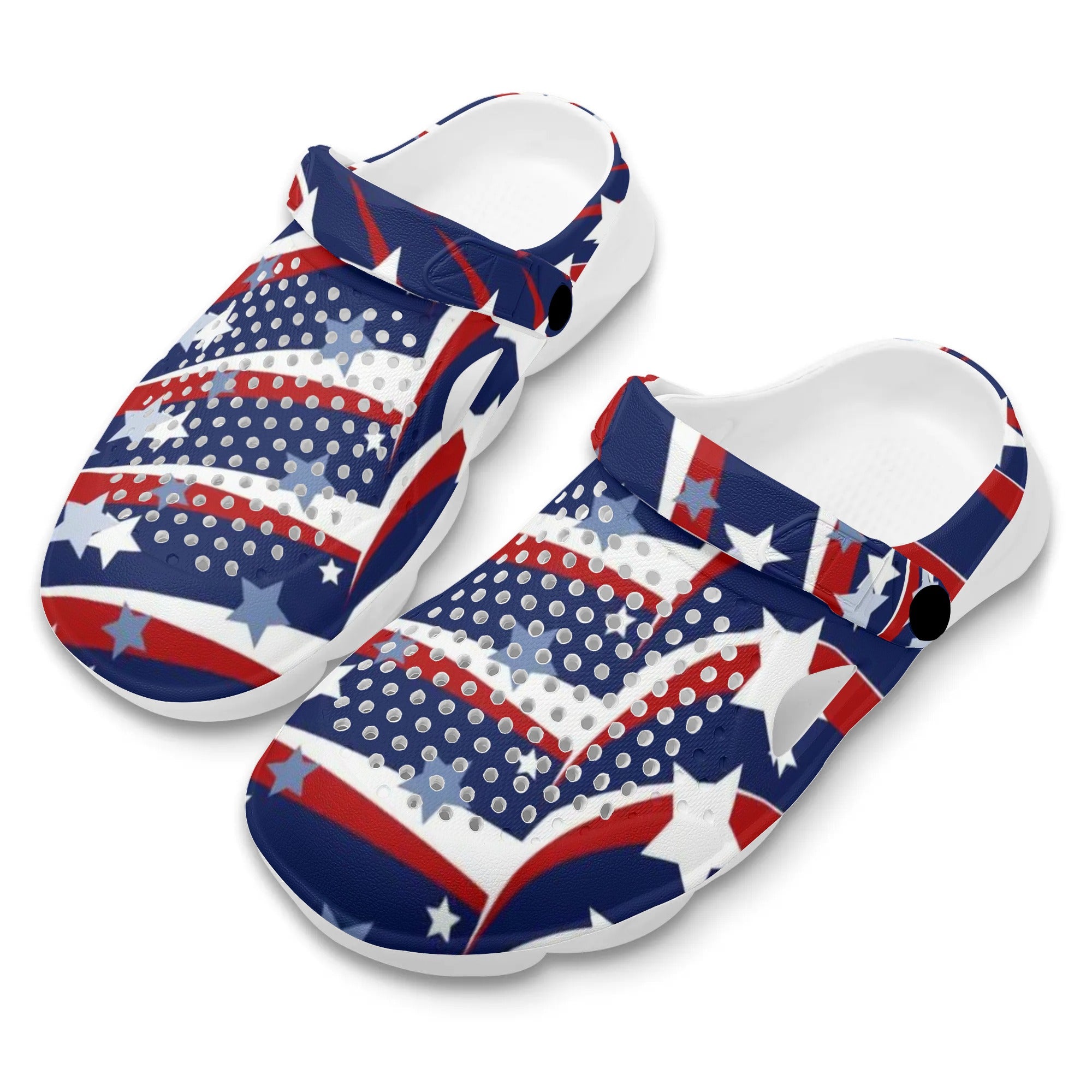 US12 (EU44) - 4th of July Patriotic Womens Summer Beach Hollow Out Sandals - womens shoes at TFC&H Co.